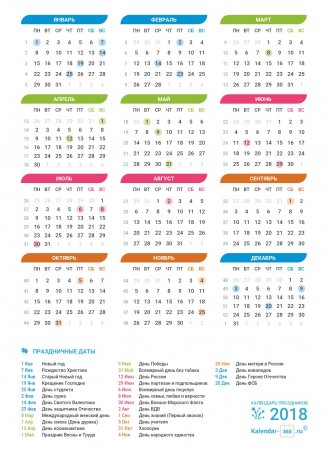 Праздники на Июнь 2018 года