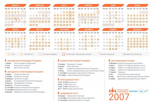 Православный календарь на Июнь 2007 года